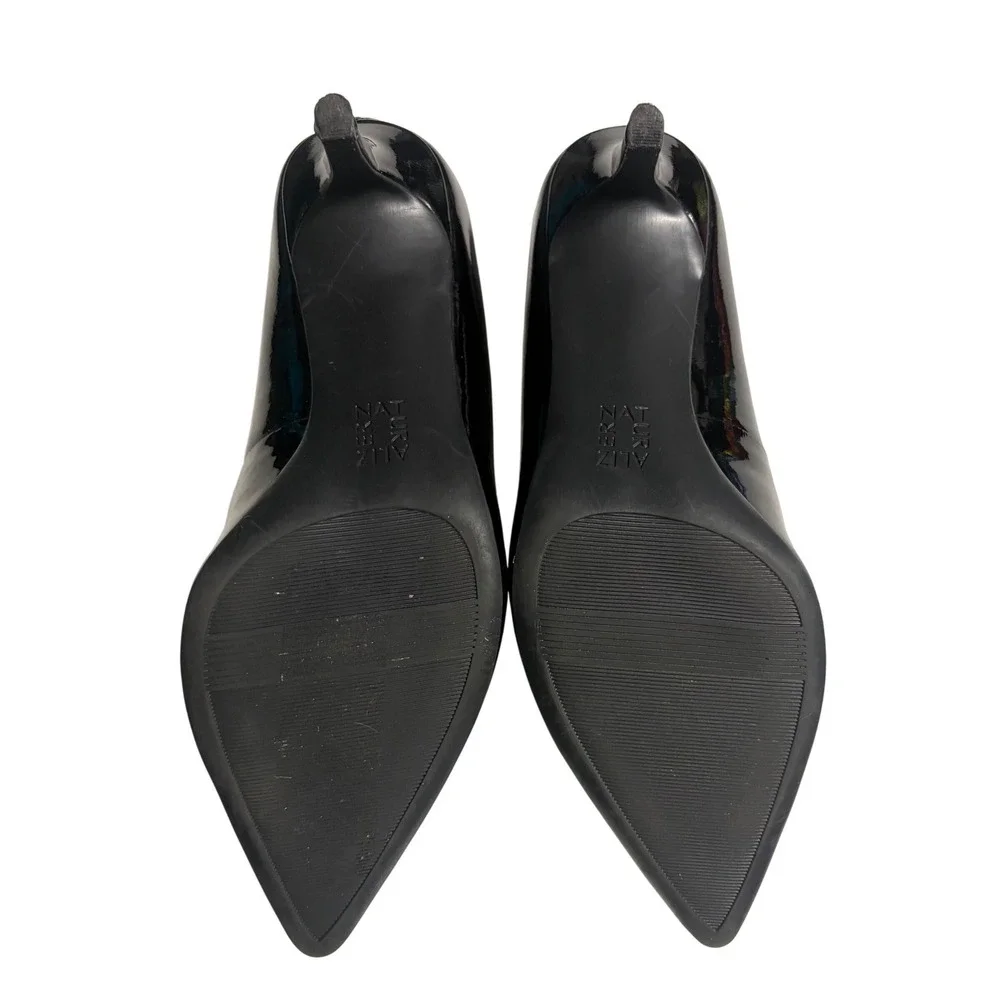 Ros Hommerson Woven‎ Leather Loafers Black Silver Metallic Flats Womens 10W